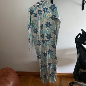 Roots Canada front zip onesie with hood